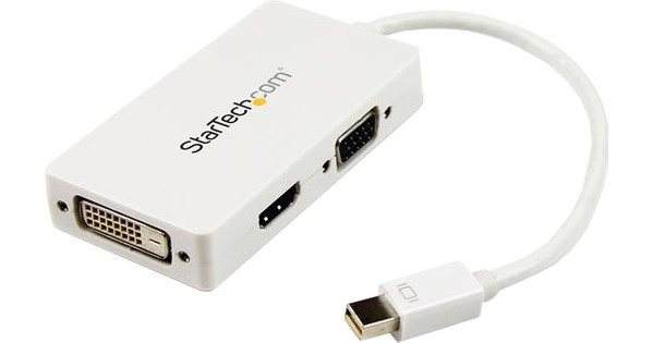 Startech A V Reisadapter Mini DP Naar VGA DVI D Dual Link HDMI Wit