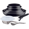 Tefal Ingenio Set van 3 pannen 22/24/26 cm afneembare handgreep, geen inductie, antiaanbaklaag, warmte-indicator, diffusiebasis, stapelbaar, gemaakt in Frankrijk, Easy Cook N Clean L1579002