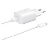 Samsung Charger with Cable 1m USB-C 25W with Power Delivery White
