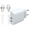 XtremeMac Power Delivery Charger 20W + Lightning Cable 2m Nylon White