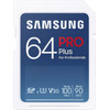 Samsung Pro Plus 64GB, SDXC, UHS-I, U3, 100Mb/s & 90MB/s Reads & Writes, FHD & 4K UHD, Mem