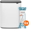 Brabantia Bo Touch Bin 2 x 30 Liter White + Müllbeutel (120 Stück)