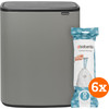 Brabantia Bo Touch Bin 2 x 30 Liter Mineral Concrete Grey + Vuilniszakken (120 stuks)