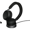 Jabra Evolve2 75 USB C Draadloze Office Headset met oplaadstandaard Zwart