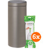 Brabantia Touch Bin 30L Platinum + Trash Bags (120 units)