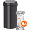 Brabantia Touch Bin 60L Matte Black + Trash Bags (120 units)