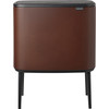 Brabantia Bo Touch Bin 11 + 23 Liter Mineral Cosy Brown