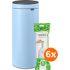 Brabantia Touch Bin 30L Dreamy Blue + Trash Bags (120 units)