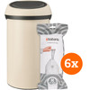 Brabantia Touch Bin 60L Soft Beige + Trash Bags (120 units)