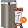 Brabantia Touch Bin 40 Liter Platinum + Vuilniszakken (120 stuks)