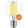 Philips LED Filament Light - 4W - E27 - Warm White Light 4-pack