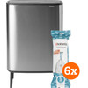 Brabantia Bo Touch Bin Hi 2x 30L Matte Steel Fingerprint Proof + Trash Bags (120 units)