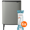 Brabantia Bo Touch Bin Hi 2 x 30 Liter Mineral Concrete Grey + Müllbeutel (120 Stück)