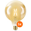 WiZ Smart Filament lamp Globe XL 5-pack  - Warm tot Koelwit Licht - E27