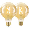 WiZ Smart Filament lamp Globe 2-pack - Warm tot Koelwit Licht - E27