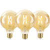 WiZ Smart Filament lamp Globe 3-pack - Warm tot Koelwit Licht - E27