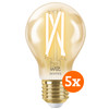 WiZ Smart Filament lamp Standaard Goud 5-pack - Warm tot Koelwit Licht - E27