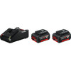 Bosch Professional Batterie 18 V 4,0 Ah GBA (2x) + Chargeur Rapide