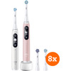 Oral-B iO 6n Wit en Lichtroze Duopack + opzetborstels (8 stuks)