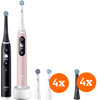 Oral-B iO 6n Zwart en Lichtroze Duopack + opzetborstels (8 stuks)