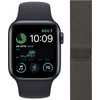 Apple Watch SE (2022) 44mm Midnight Aluminium Sportband + Polsband Milanees Grafiet