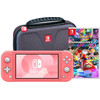 Nintendo Switch Lite Coral + Mario Kart 8 Deluxe + Bigben Travel Case