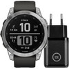 Garmin Fenix 7 Silver 47mm + BlueBuilt Charger