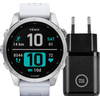 Garmin Fenix 7S Zilver/Wit 42mm + BlueBuilt Oplader