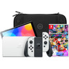 Nintendo Switch OLED White + Mario Kart 8 Deluxe + BlueBuilt Travel Case