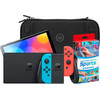 Nintendo Switch OLED Blue/Red + Nintendo Switch Sports + BlueBuilt Travel Case