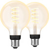 Philips Hue Filament Light White Ambiance Globe E27 2-pack