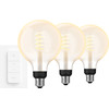 Philips Hue Filament White Ambiance Globe XL 3-pack + dimmer