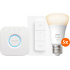 Philips Hue White Starter Pack E27 met 5 lampen, dimmer + bridge