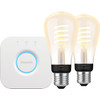 Philips Hue Filament White Ambiance Edison 2-Pack + Bridge