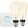 Philips Hue Filament White Ambiance Edison XL 2-Pack + Bridge