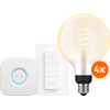 Philips Hue Filament White Ambiance Globe XL 4-pack Starter Pack