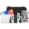 Nintendo Switch OLED White + Super Mario Bros. Wonder + BlueBuilt Travel Case