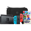 Nintendo Switch Rood/Blauw + Super Mario Bros. Wonder + BlueBuilt Beschermhoes