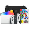 Nintendo Switch OLED White + Super Mario Bros. Wonder + BlueBuilt Travel Case