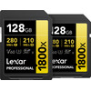 Lexar Professional 1800x GOLD 128 Go SDXC - Lot de 2