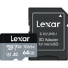 Lexar Professional 1066x SILVER 64 Go microSDXC 160 Mo/s