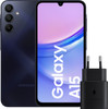 Samsung Galaxy A15 128GB Donkerblauw 4G + Samsung Oplader 25 Watt Zwart