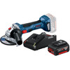 Bosch Professional GWS 18V-7 + 4,0-Ah-Akku und Ladegerät