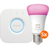 Philips Hue White and Color Starter Pack with 5 Lights + Bridge