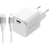 BlueBuilt Power Delivery Charger 20W + Lightning Cable 1.5m Nylon White