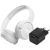 JBL Tune 510BT Wit + BlueBuilt Quick Charge Oplader met Usb A Poort 18W Zwart