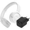 JBL Tune 520BT Wit + BlueBuilt Quick Charge Oplader met Usb A Poort 18W Zwart