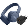 JBL Tune 670NC Blauw + BlueBuilt Quick Charge Oplader met Usb A Poort 18W Zwart