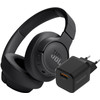 JBL Tune 720BT Black + BlueBuilt Quick Charge Charger with USB-A Port 18W Black