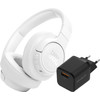 JBL Tune 770NC Wit + BlueBuilt Quick Charge Oplader met Usb A Poort 18W Zwart